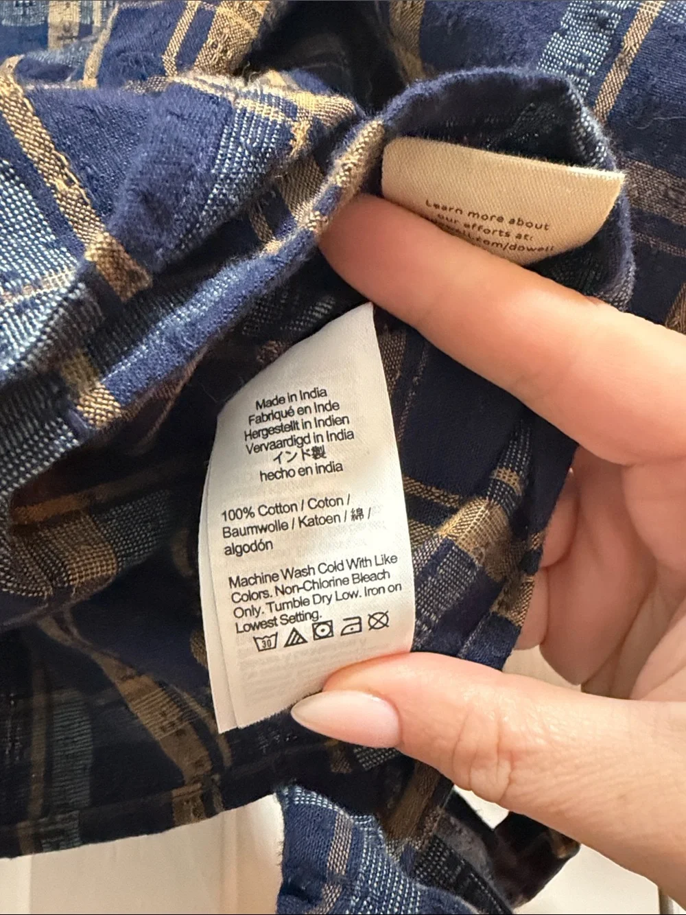 Madewell Sweetheart Wrap Top in Plaid 100% Cotton XXS